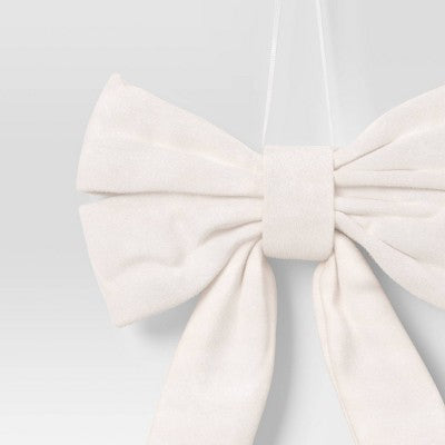  6.5" Christmas Velvet Bow Ornament White - Wondershop™