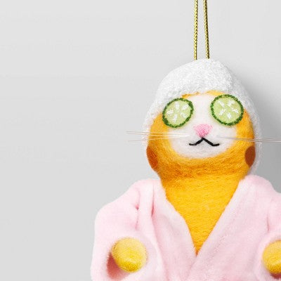  Christmas Felted Wool Cat Ornament Robe - Wondershop™