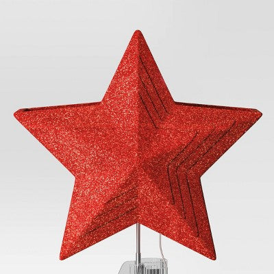  10" Lit-Led Red Star Projects Gingerbread/Candy Cane/Snowflakes Christmas Tree Topper - Wondershop™