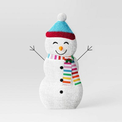  36" Incandescent Fabric Snowman Christmas Novelty Sculpture Light White - Wondershop™