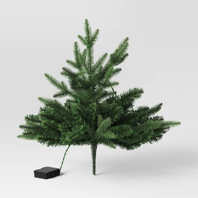  20" Pre-lit LED Battery Operated Mixed Pine Mini Christmas Artificial Pot Filler Warm White Lights - Wondershop™: Indoor/Outdoor