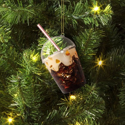  Christmas Glass Iced Coffee Ornament - Wondershop™