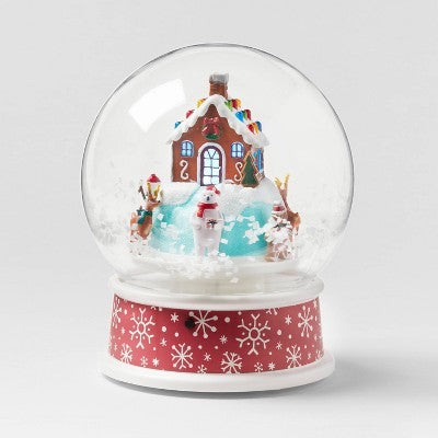  9.8" Animated Gingerbread House Snow Globe Christmas Decorative Prop - Wondershop™