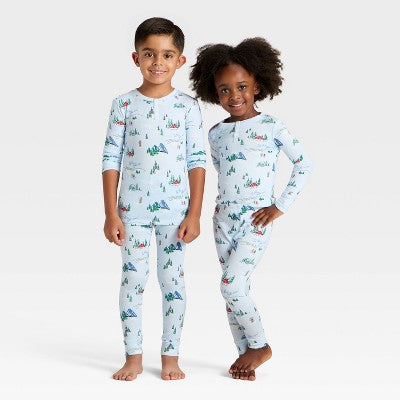  Toddler "Tis The Ski-son!" Cozy Knit Long Sleeve Shirt And Pants Holiday Matching Family Pajama Set - Wondershop™ Blue