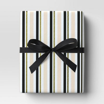  18' Christmas Fabric Ribbon Black Grosgrain - Wondershop™