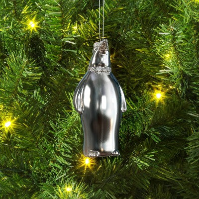 Christmas Penguin Ornament Silver - Wondershop™