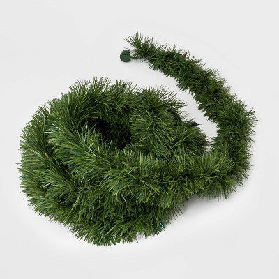  18' Pre-Lit Artificial Pine Christmas Garland Green With Multicolor Lights - Wondershop™