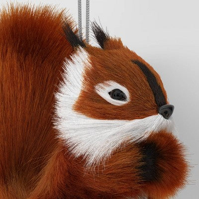  4" Christmas Faux Fur Animals Squirrel Ornament - Wondershop™