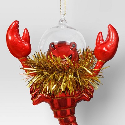  Christmas Lobster With Tinsel Collar Ornament - Wondershop™