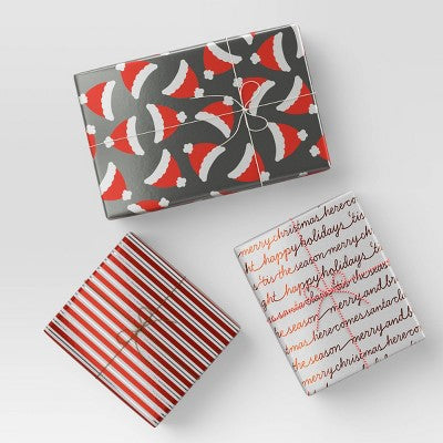  30” 3pk Christmas Premium Wrap Pack Red/White/Silver - Wondershop™