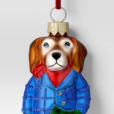  Christmas Glass Dachshund Dog Ornament - Wondershop™