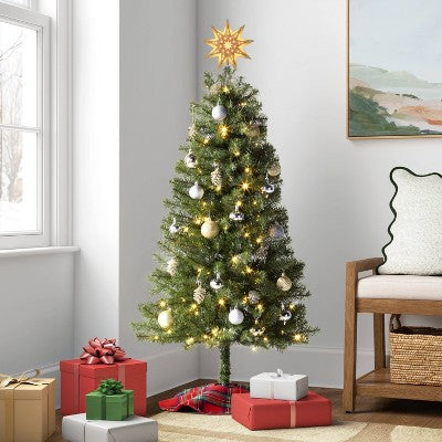  12" Lit-Plastic Gold Glitter Starburst Clear Incandescent Lights Christmas Tree Topper - Wondershop™