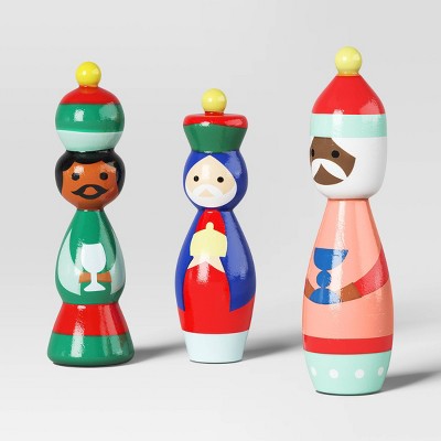  9pc Wood Christmas Nativity Scene Figurine Set - Wondershop™