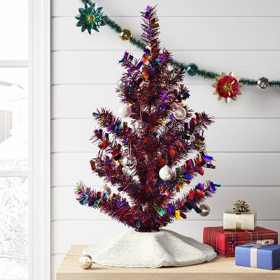 Christmas Metal Mini Tree Shiny Multicolor Tinsel - Wondershop™