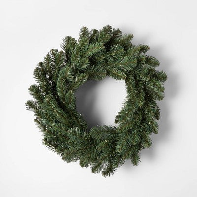  22" Pre-lit Battery Operated LED Artificial Christmas Wreath Dual Color Lights - Wondershop™