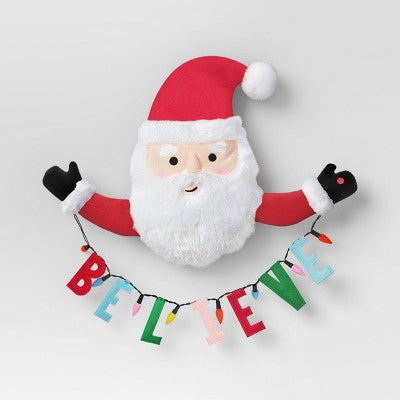  22" Battery Operated Animated Santa With 'Believe' Sign - Wondershop™ Red/White