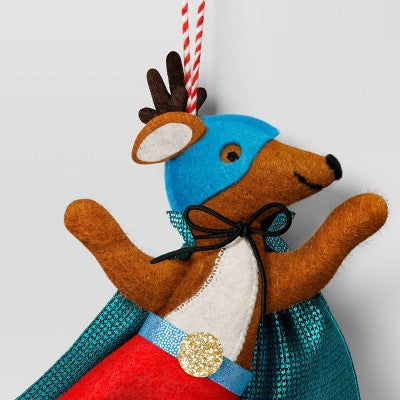  5.25" Christmas Fabric Superhero Ornament Reindeer - Wondershop™