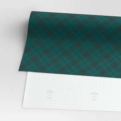  30” 25 Sq Ft Christmas Roll Wrap Green Plaid - Wondershop™