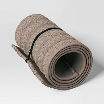  Christmas Roll Up Cable Knit Taupe - Wondershop™