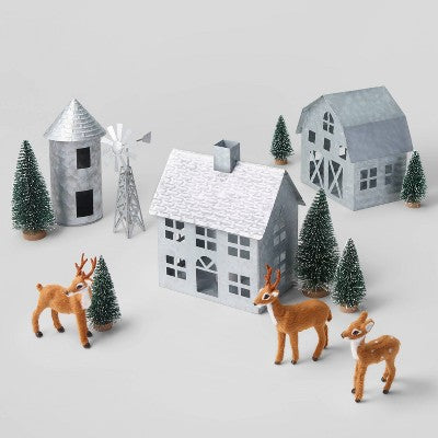  13pc Galvanized Metal House Village Kit - Wondershop™