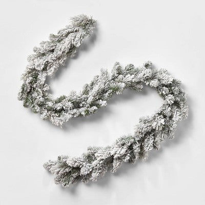  9ft Pre-lit Flocked Cashmere Artificial Christmas Garland Clear Lights - Wondershop™
