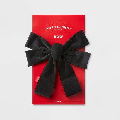  11" Velvet Christmas Bow Black - Wondershop™: Decorative Accessory
