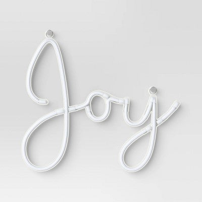  LED Battery Operated Christmas Neon Joy Hangable Sign White - Wondershop™