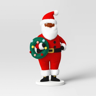  22" Fabric Santa Sculpture Holding Wreath - Wondershop™ Red/White