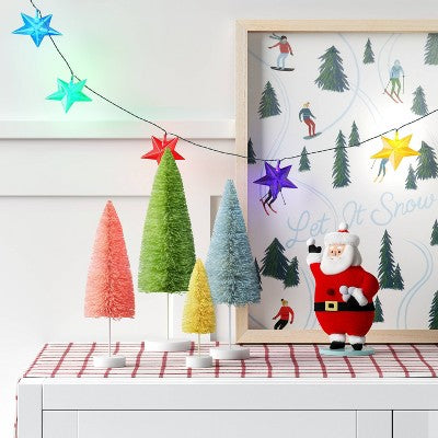  10ct LED Star Alternating Slow Fade Christmas String Lights Multicolor Green Wire - Wondershop™