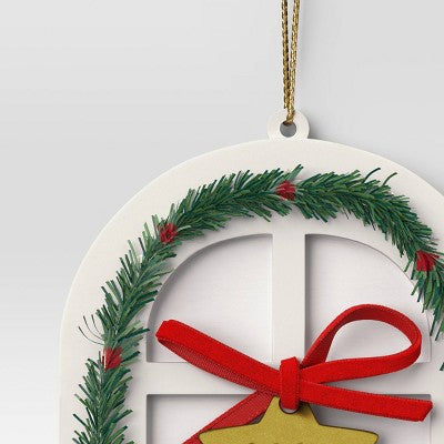  Christmas Wood Door Ornament White - Wondershop™