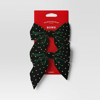 2ct Metallic Polka Dot Christmas Decorative Bow - Wondershop™