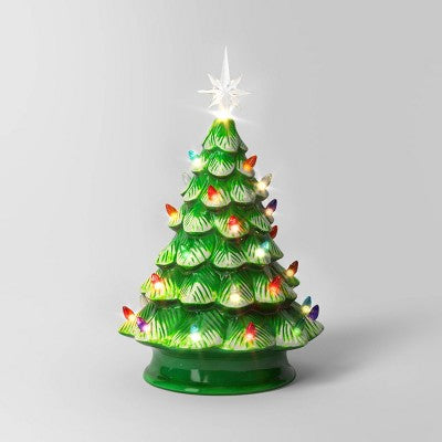  14.5" Battery Operated Lit Ceramic Christmas Tree - Wondershop™