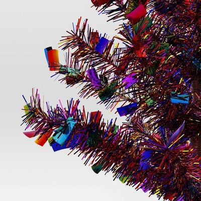  Christmas Metal Mini Tree Shiny Multicolor Tinsel - Wondershop™