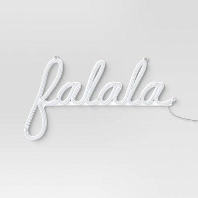  LED Animated Christmas Neon Fa La La Hangable Sign White/Red/Green - Wondershop™