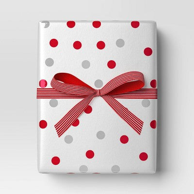  18' Christmas Fabric Ribbon Velvet Red/White Stripes - Wondershop™