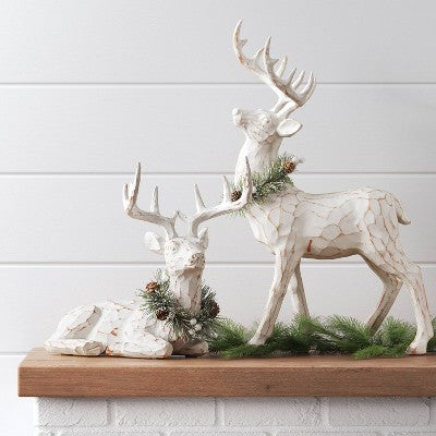  18" Standing Reindeer Animal Sculpture - Wondershop™ White