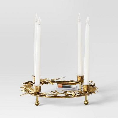  Christmas Lit Plastic Candles Metal Holder - Wondershop™