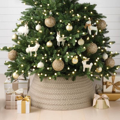  Christmas Roll Up Cable Knit Taupe - Wondershop™