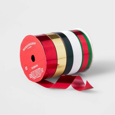  5 End Flat Christmas Ribbon 40' - Wondershop™