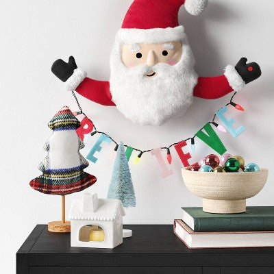  22" Battery Operated Animated Santa With 'Believe' Sign - Wondershop™ Red/White