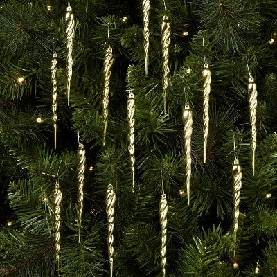  14ct Glitter Icicle Christmas Ornament Set - Wondershop™