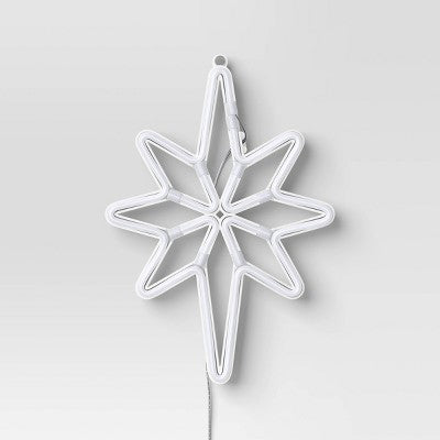  LED Battery Operated Neon Star Hangable Sign Warm White - Wondershop™