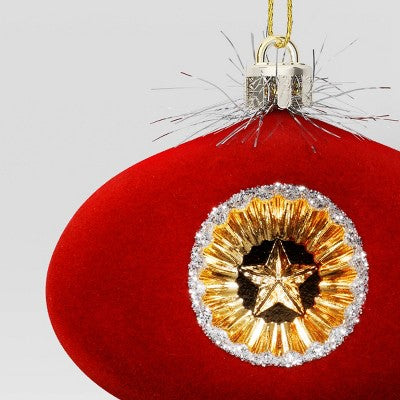  Christmas Flocking Ornament With Reflector Red - Wondershop™
