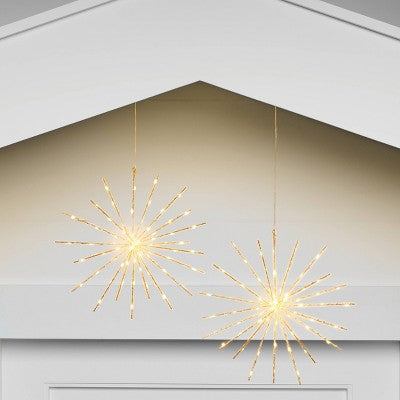  2pk Christmas LED Starburst Novelty Sculpture With 140 Warm White Twinkle Lights - Wondershop™