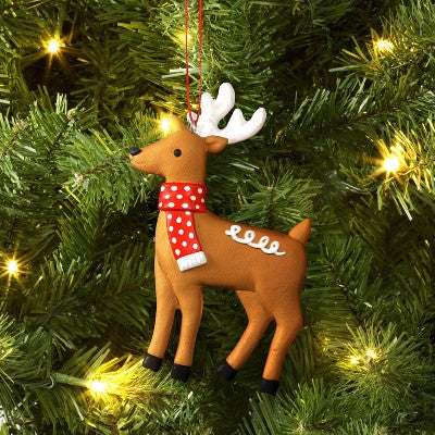  4.75" Christmas Clay Dough Gingerbread Deer Ornament - Wondershop™