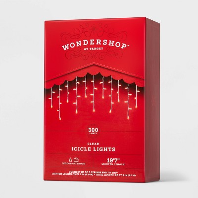 300ct Incandescent Mini Christmas Icicle Lights With White Wire - Wondershop™