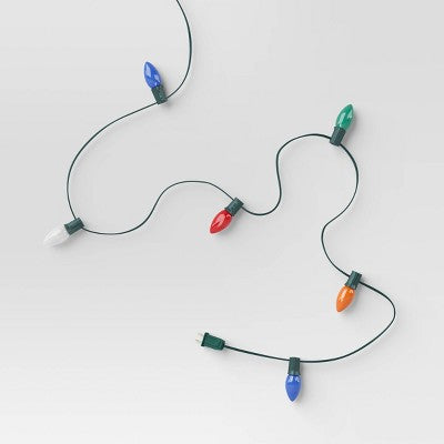  Incandescent Christmas Filament String Lights Multicolor Light Bulb With Green Wire - Wondershop™
