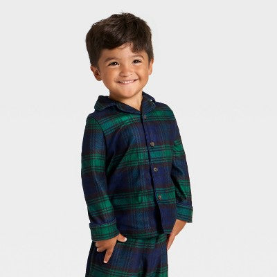  Toddler Plaid Long Sleeve Shirt And Pants Holiday Matching Family Pajama Set - Wondershop™