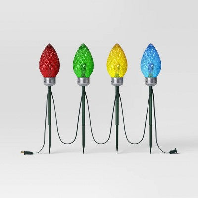  4pc LED Big Bulb Christmas Novelty Pathway - Wondershop™