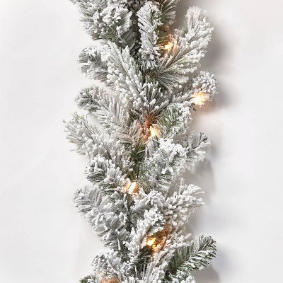  18ft Pre-lit Flocked Cashmere Artificial Christmas Garland Clear Lights - Wondershop™